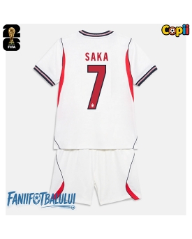 Anglia Bukayo Saka #7 Echipament de Fotbal Replică Mondial 2026 Copii Acasa (+ Șorturi)